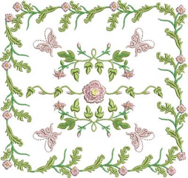 Picture of Butterfly Square Machine Embroidery Design