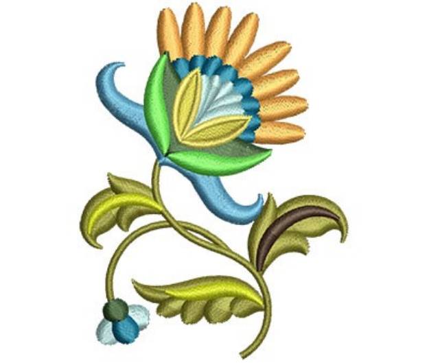 Picture of Jacobean Flower Machine Embroidery Design