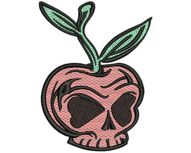 Picture of Cherry Skull Mylar Machine Embroidery Design