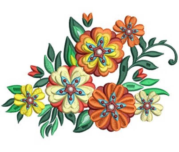 Picture of Corner Floral Border Machine Embroidery Design