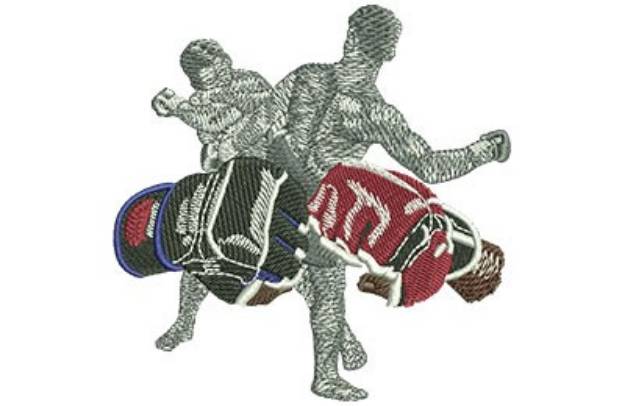 Picture of MMA Fighters Machine Embroidery Design