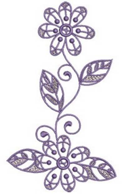 Picture of Lilac Flower Border Outline Machine Embroidery Design