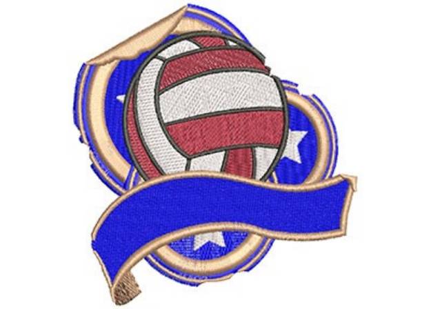 Picture of Volleyball Grunge Sticker Machine Embroidery Design