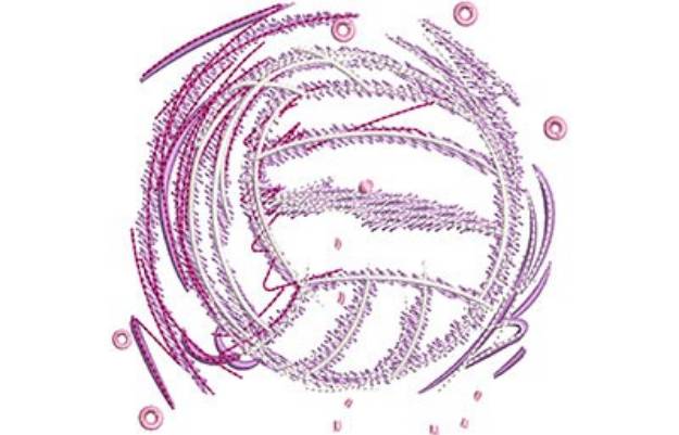 Picture of Glowing Volleyball Machine Embroidery Design