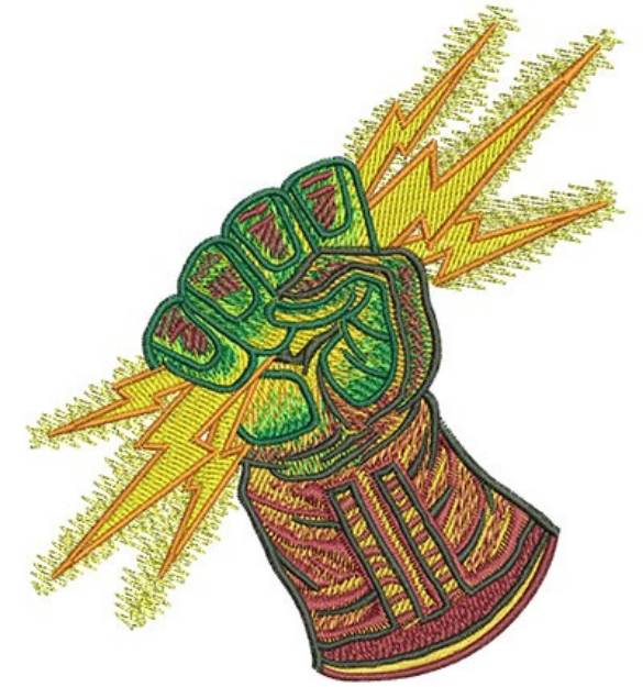 Picture of Glove With Lightning Bolt Machine Embroidery Design