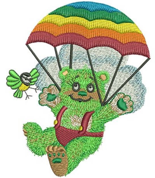 Picture of Skydiving Bear Machine Embroidery Design