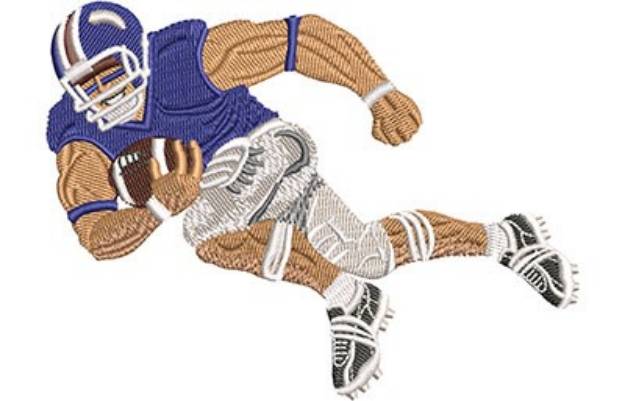 Picture of Football Player Charging Machine Embroidery Design