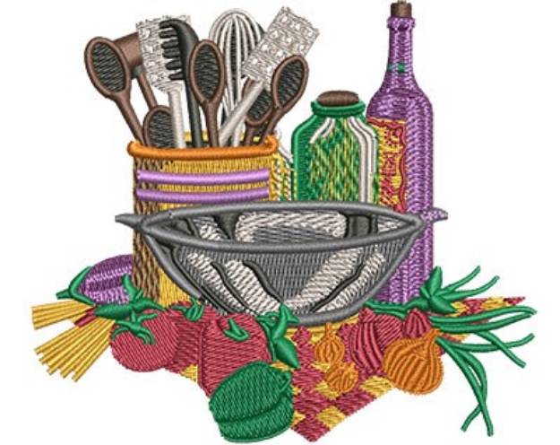 Picture of Italian Kitchen Collage Machine Embroidery Design