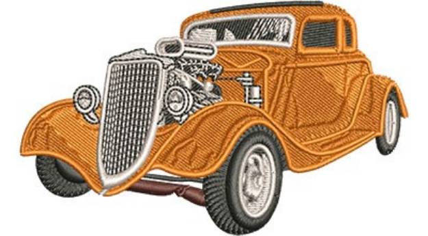 Picture of Vintage Hot Rod Machine Embroidery Design