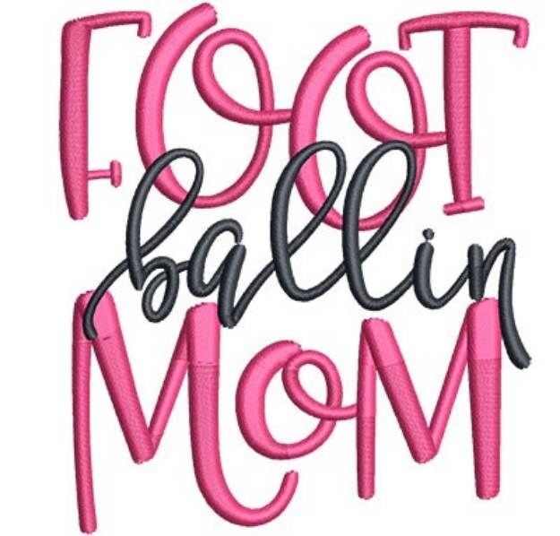 Picture of Footballin Mom Machine Embroidery Design