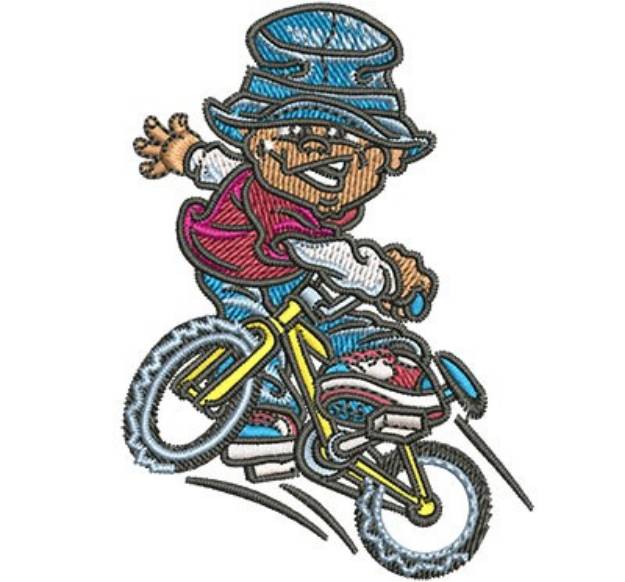 Picture of Biking Boy Machine Embroidery Design