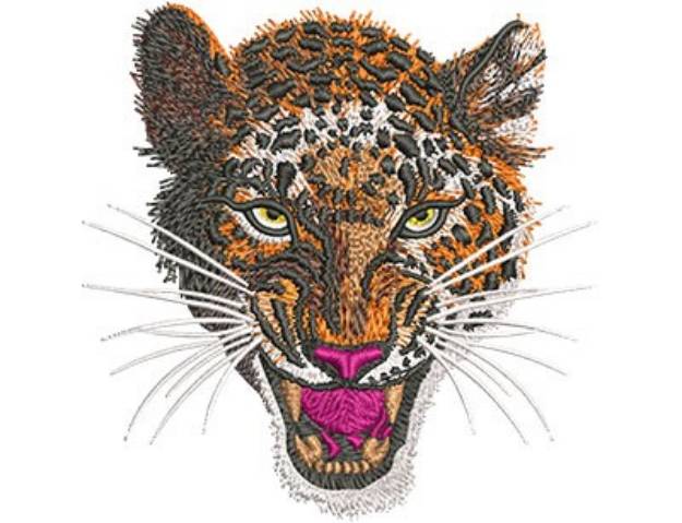 Picture of Snarling Leopard Machine Embroidery Design