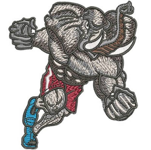 Picture of CHARGING ELEPHANT MASCOT Machine Embroidery Design