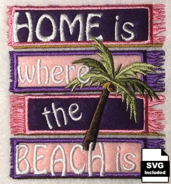 Picture of Beach Applique 07 Machine Embroidery Design