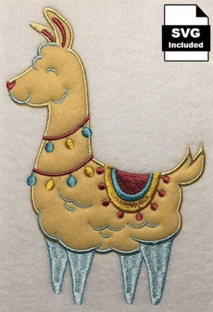 Picture of Llama Applique Party Machine Embroidery Design