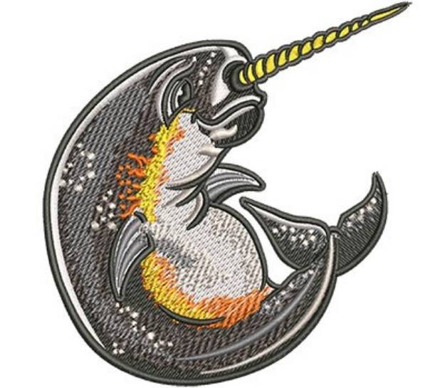 Picture of Cartoon Narwhal Machine Embroidery Design