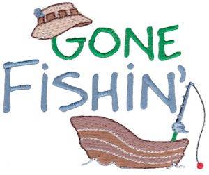 Picture of Gone Fishin Machine Embroidery Design