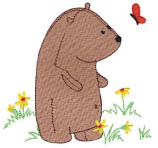 Picture of Daisy Bear & Butterfly Machine Embroidery Design