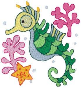 Picture of Seahorses Machine Embroidery Design