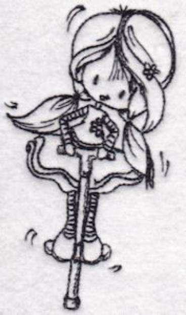 Picture of Pogo Stick Girl Machine Embroidery Design