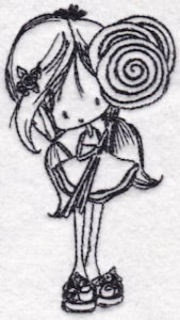 Picture of Lollipop Girl Machine Embroidery Design