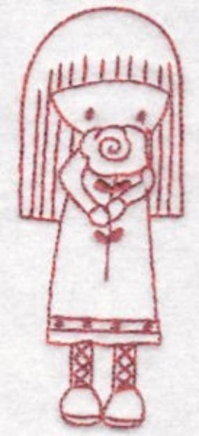 Picture of Flower Girl Machine Embroidery Design