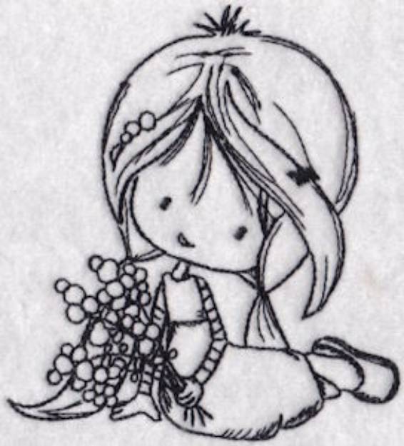 Picture of Flower Girl Machine Embroidery Design