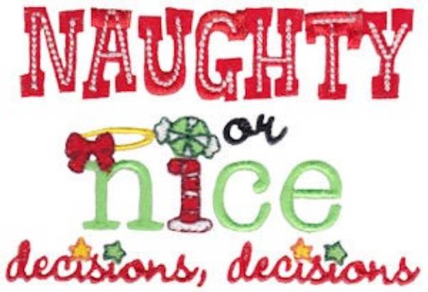 Picture of Naughty Or Nice Machine Embroidery Design