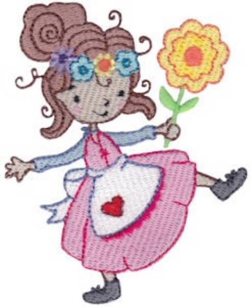 Picture of Flower Girl Machine Embroidery Design