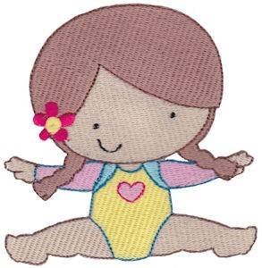 Picture of Gymnast In Splits Machine Embroidery Design