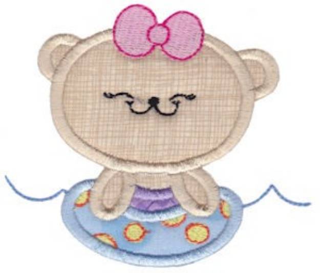 Picture of Applique Tubing Bear Machine Embroidery Design