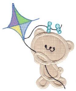 Picture of Applique Kite & Bear Machine Embroidery Design