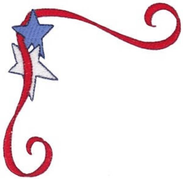 Picture of Patriotic Ribbon Border Machine Embroidery Design