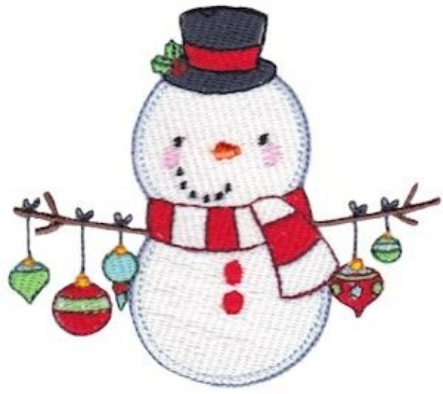 Picture of Jolly Holiday Snowman Machine Embroidery Design