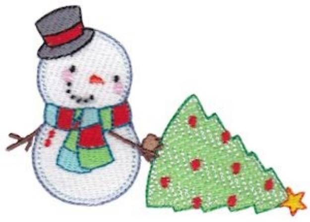 Picture of Jolly Holiday Snowman Machine Embroidery Design