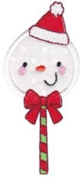 Picture of Applique Snowman Sucker Machine Embroidery Design