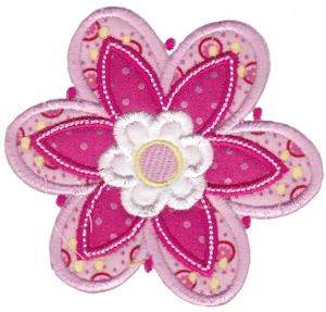 Picture of Purple Applique Flower Machine Embroidery Design