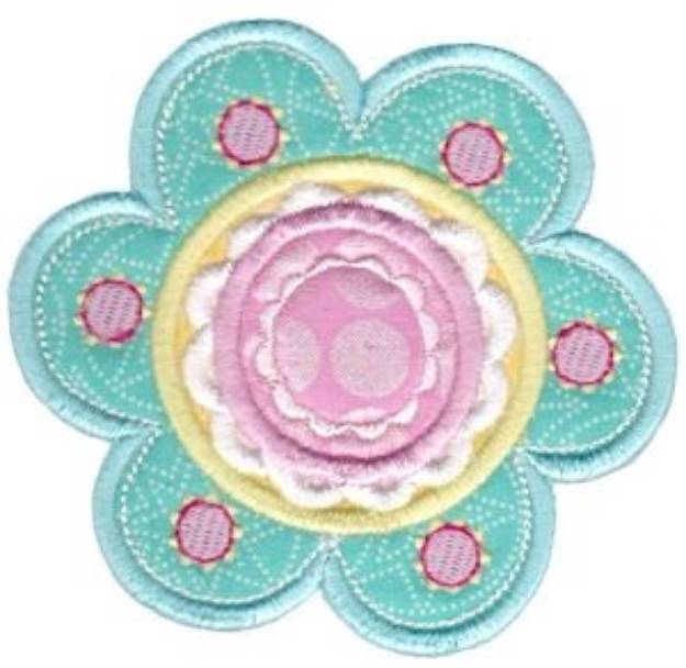 Picture of Light Blue Applique Machine Embroidery Design