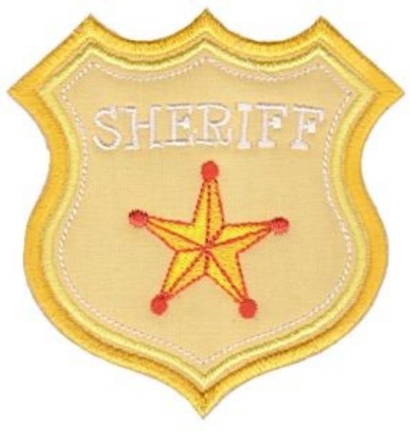 Picture of Badge It Sheriff Applique Machine Embroidery Design