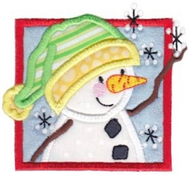 Picture of Snowman Applique Machine Embroidery Design