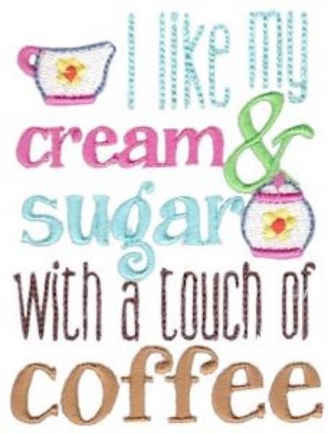 Picture of Cream & Sugar Machine Embroidery Design