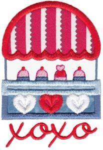 Picture of Cupid s Arrow XOXO Applique Machine Embroidery Design