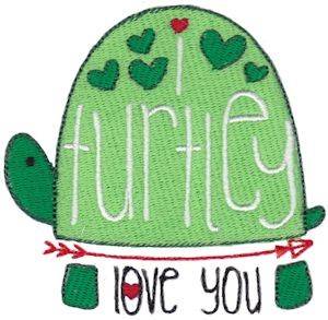 Picture of Cupid s Arrow Turtley Love you Machine Embroidery Design