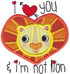 Picture of Cupid s Arrow Lion Love Applique Machine Embroidery Design