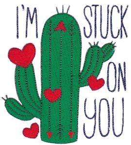 Picture of Cupids Arrow Cactus Machine Embroidery Design