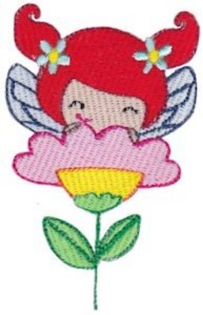 Picture of Fairy Girl & Flower Machine Embroidery Design