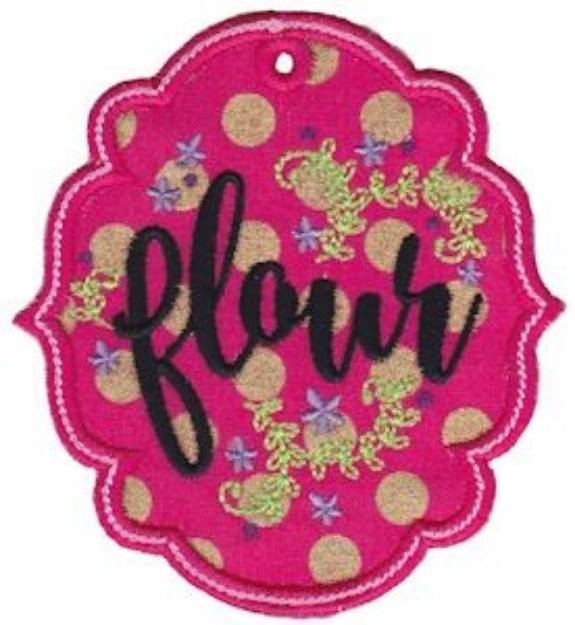 Picture of Flour Label Applique Machine Embroidery Design