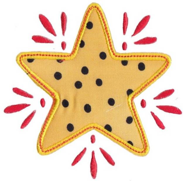 Picture of Applique Star Machine Embroidery Design