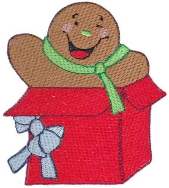 Picture of Gingerbead Gift Machine Embroidery Design