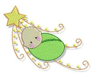 Picture of Bubbaboo Baby And Star Machine Embroidery Design